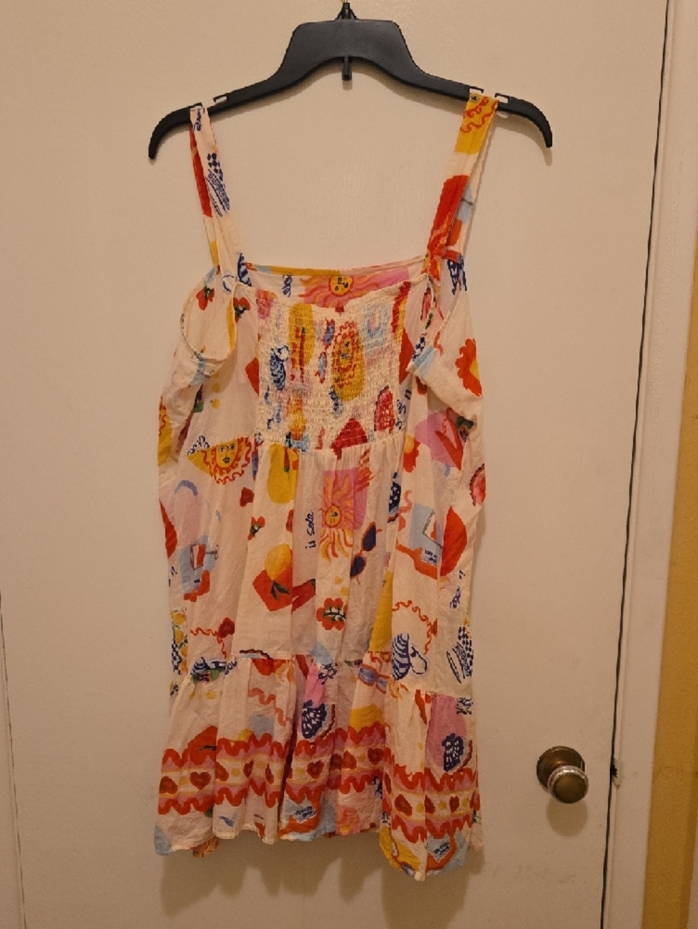 Colorful Summer Print Sundress - Pink, Yellow, Red - Picture 6 of 9